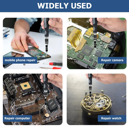 Portable precision screwdriver bits set