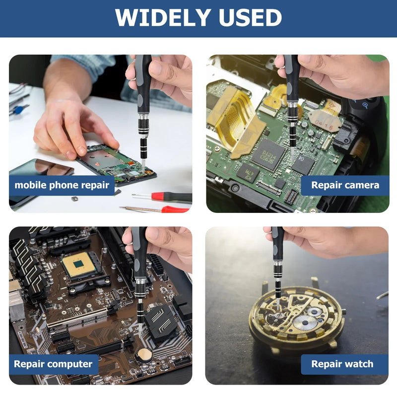 Portable precision screwdriver bits set