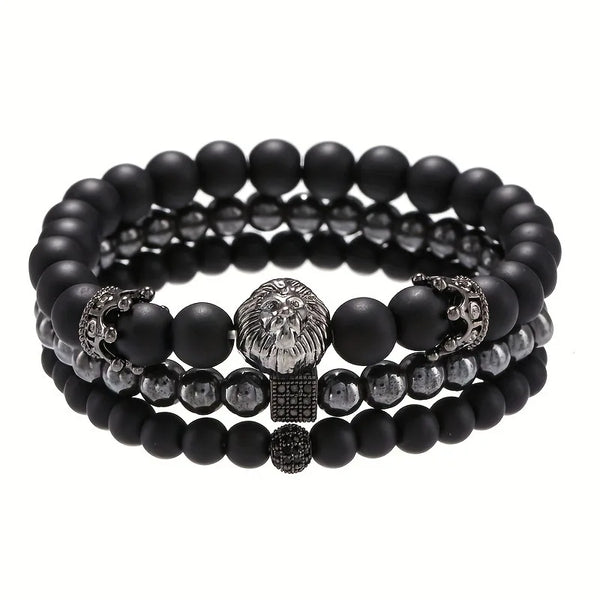 Set of 3 Beaded Elastic Bracelet