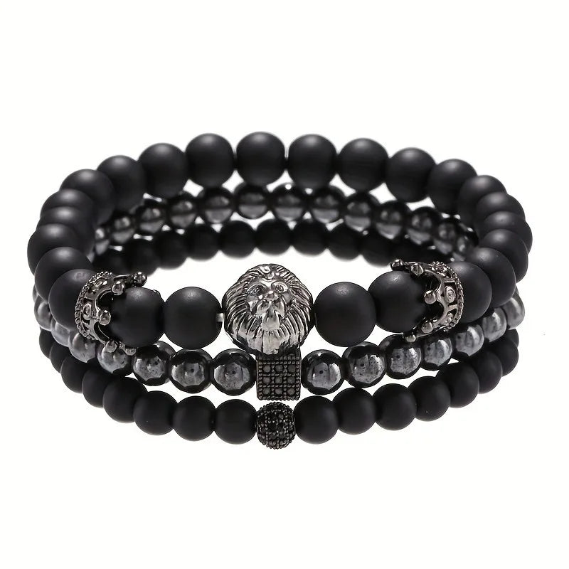 Set of 3 Beaded Elastic Bracelet