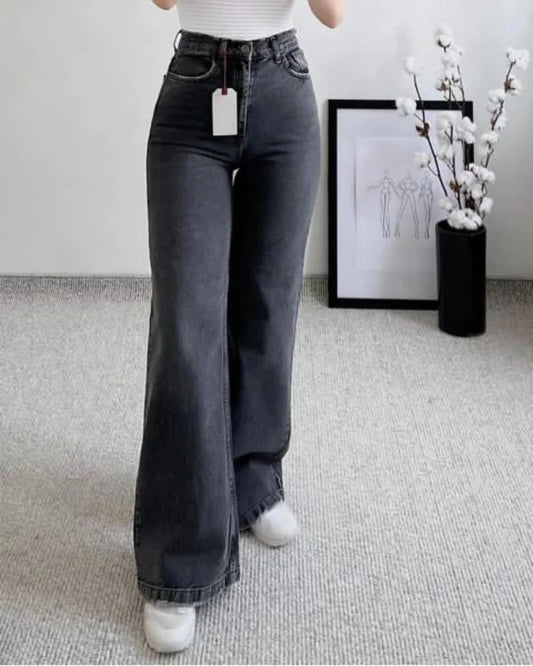 High waisted vintage washed baggy jeans