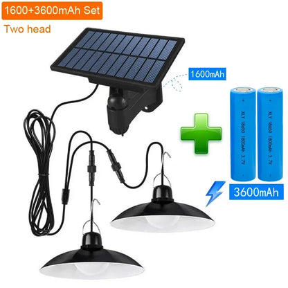 Solar pendant light with remote control