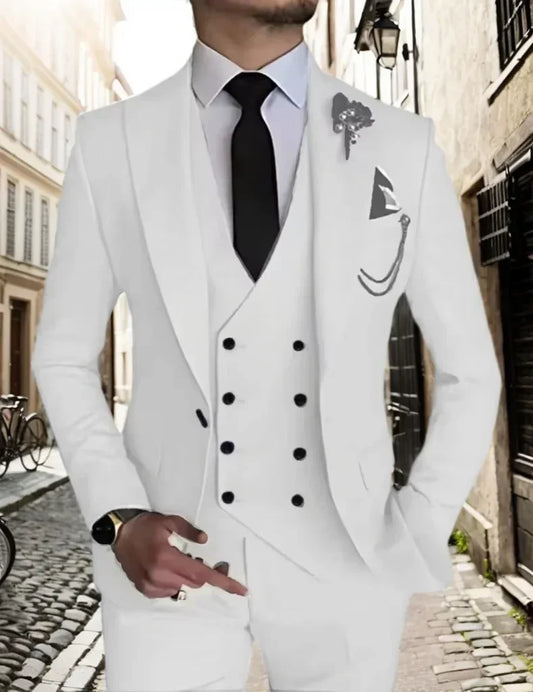 Men's peak lapel business 3piece blazer