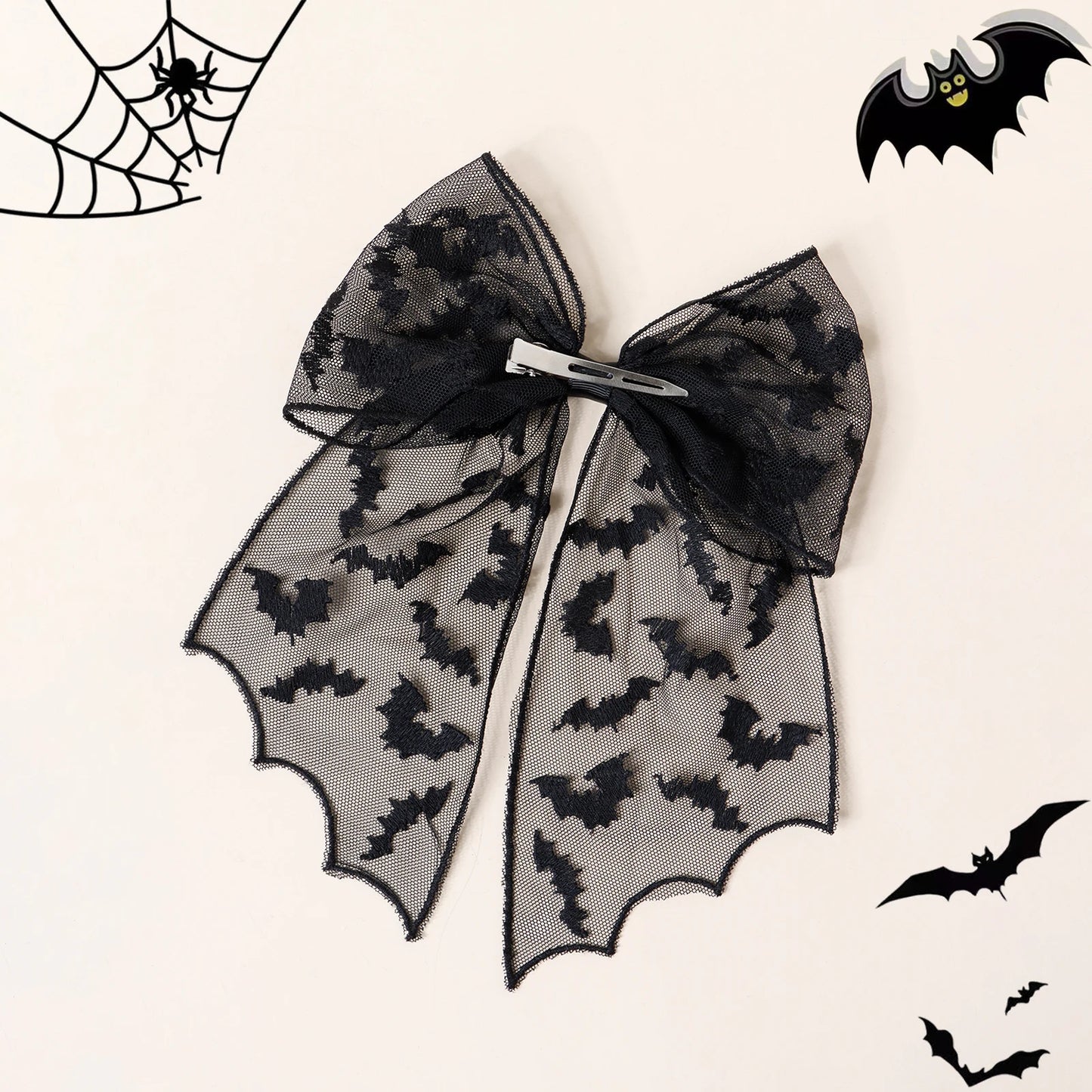 Halloween Bat Bow Hair Clip