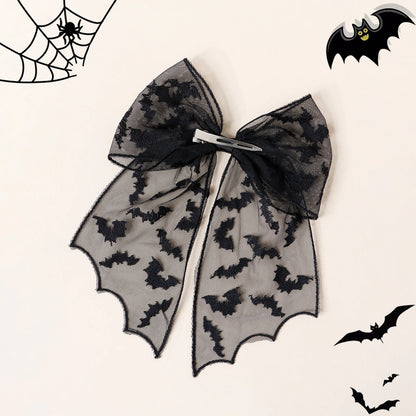 Halloween Bat Bow Hair Clip