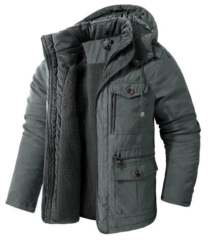 Lamb wool hooded cotton jacket