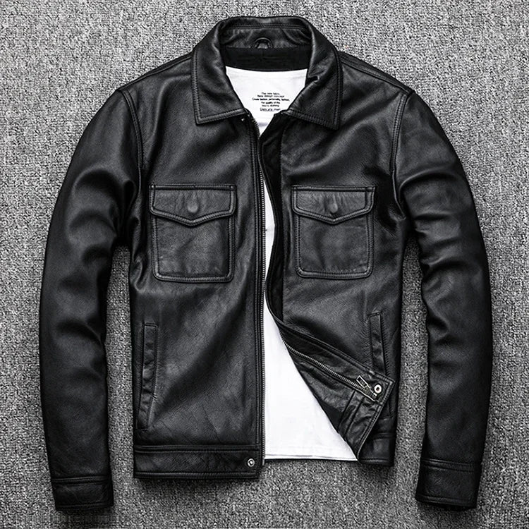 Fashion genuine leather jacket
