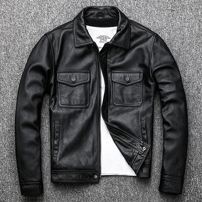 Fashion genuine leather jacket