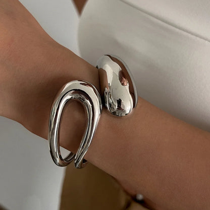 Geometric Snake Shaped Open Bangles