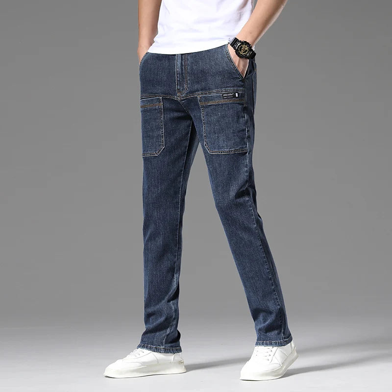 High Elasticity Slim Mid-waist Jeans