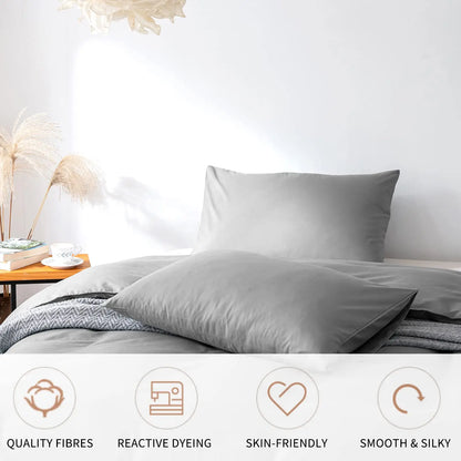 Single size microfiber polyester duvet cover set