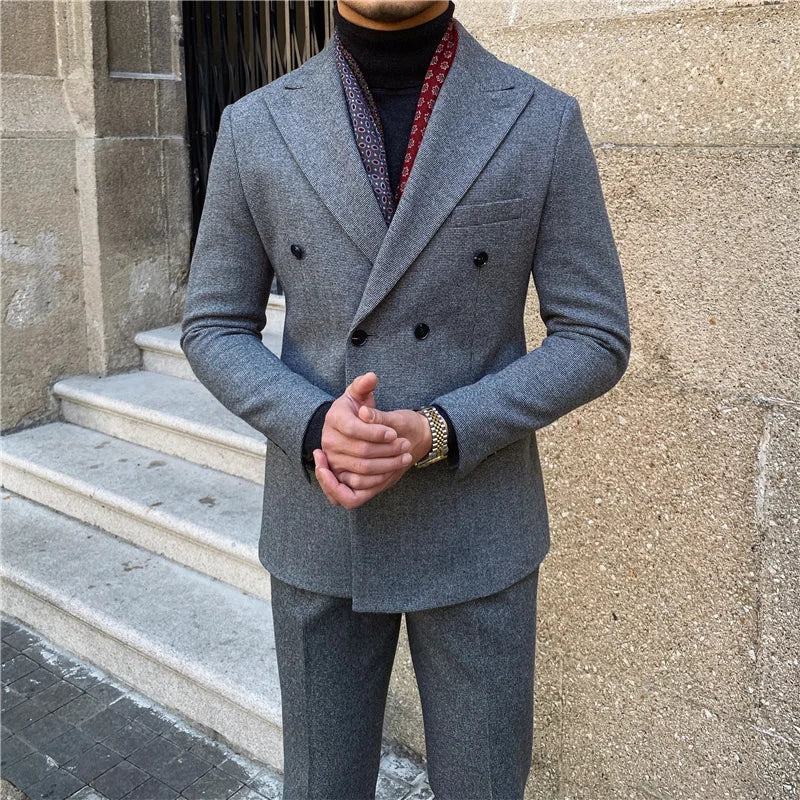 Formal double breasted slim fit suits