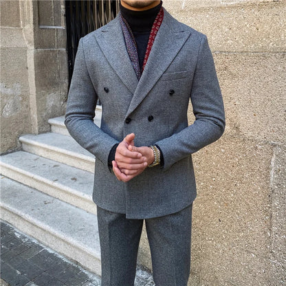 Formal double breasted slim fit suits