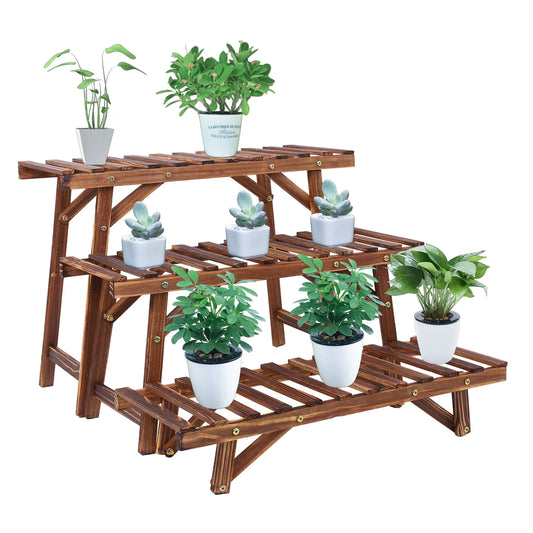 Corner plant shelves