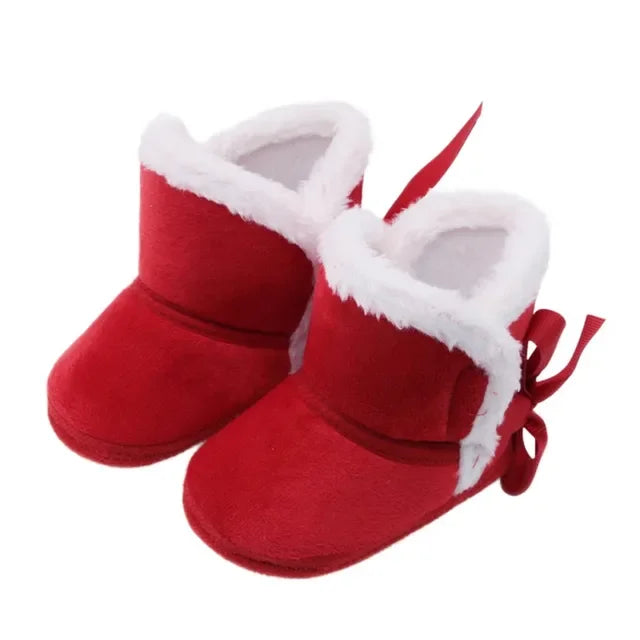 Soft sole fur snow boots