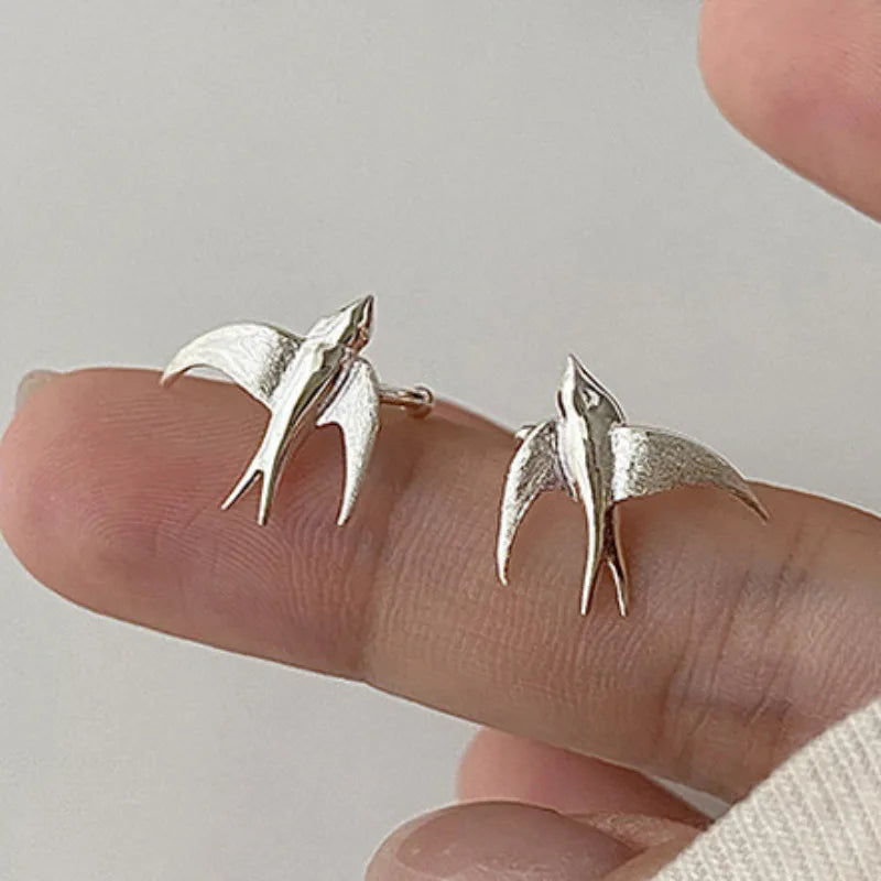 Swallow Bird Clip on Earrings