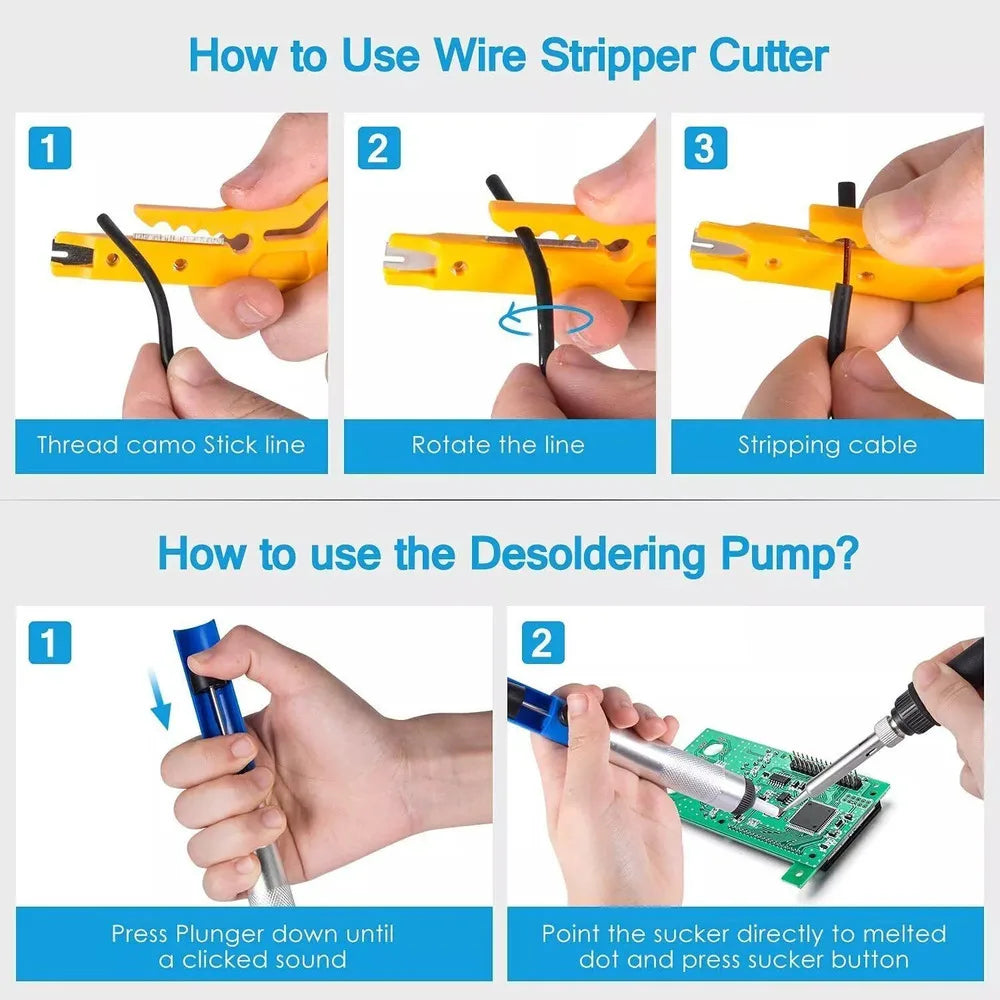 Adjustable temperature electronic soldering tool kit