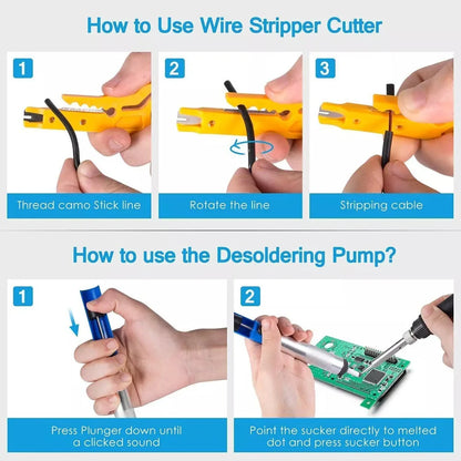 Adjustable temperature electronic soldering tool kit