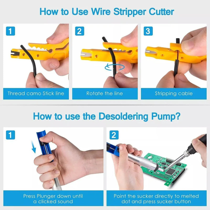 Adjustable Temperature Electronic Soldering Tool Kit