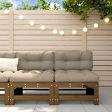Set of 2 Pine Wood Middle Sofas for Garden