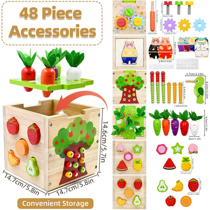 Baby wooden activity cube center toys