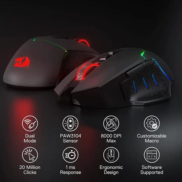 Rapid Fire Key 8 Macro Buttons Wireless Mouse