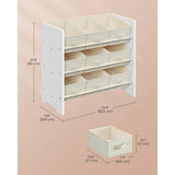 Kid Toy Shelf with 9 Non-Woven Fabric Boxes