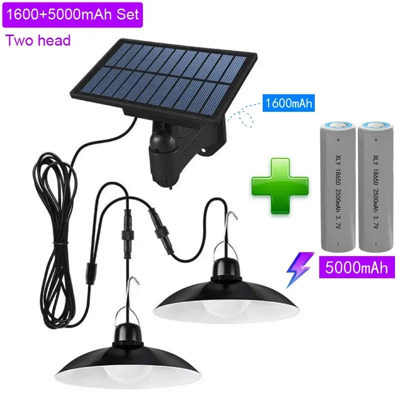 Solar pendant light with remote control
