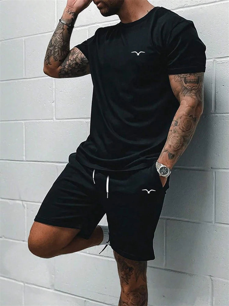 Fashion t-shirt shorts suit
