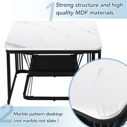 Square coffee table set for living room