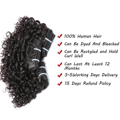 Short curly remy human hair extensions
