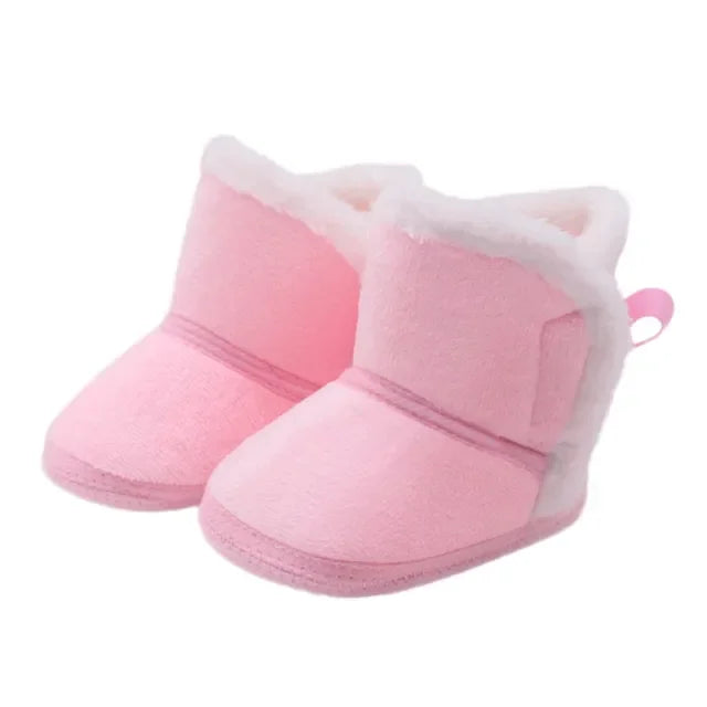 Soft sole fur snow boots
