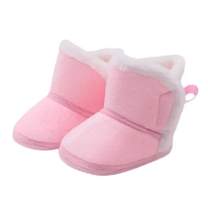 Soft sole fur snow boots
