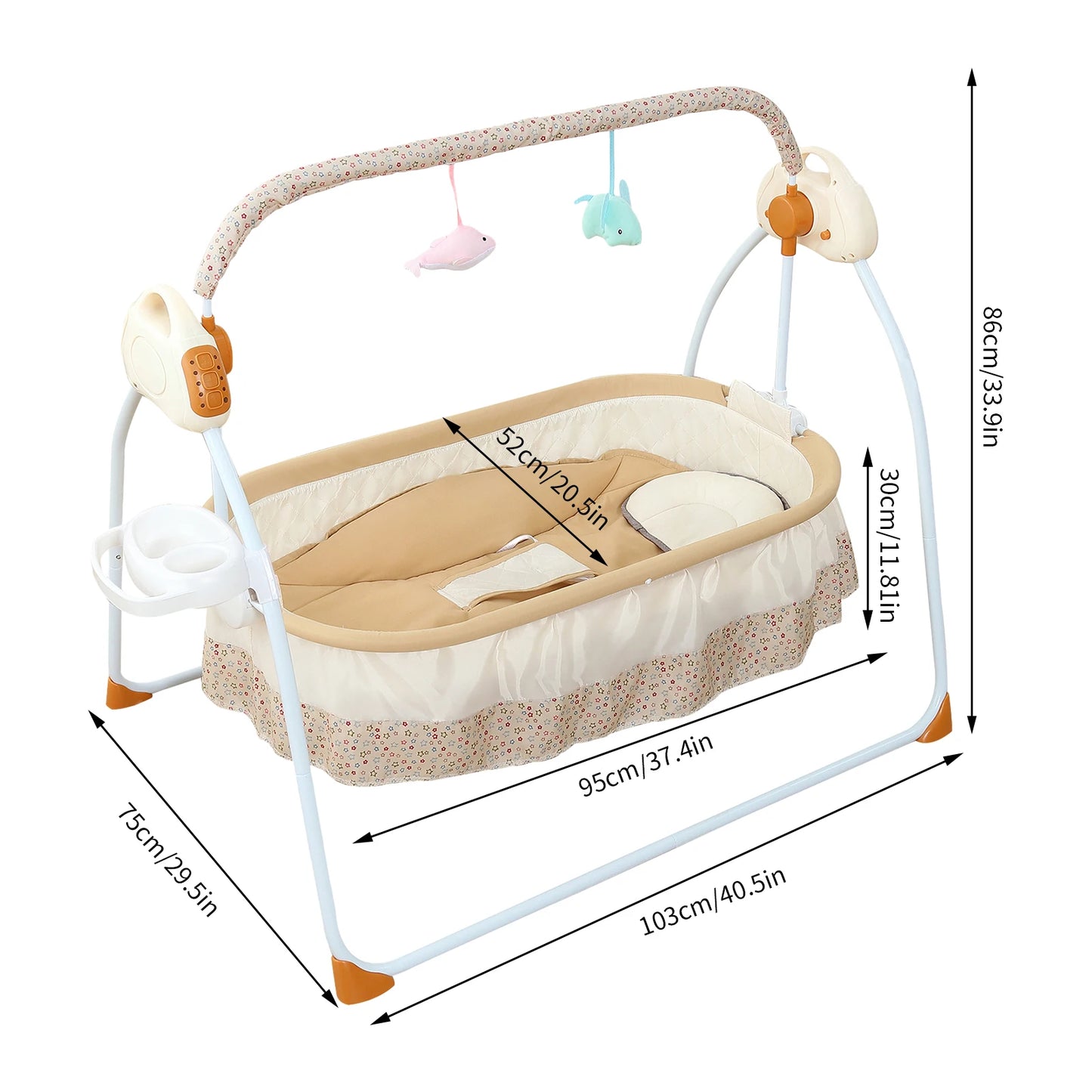 Portable Electric Bluetooth Baby Swing Cradle
