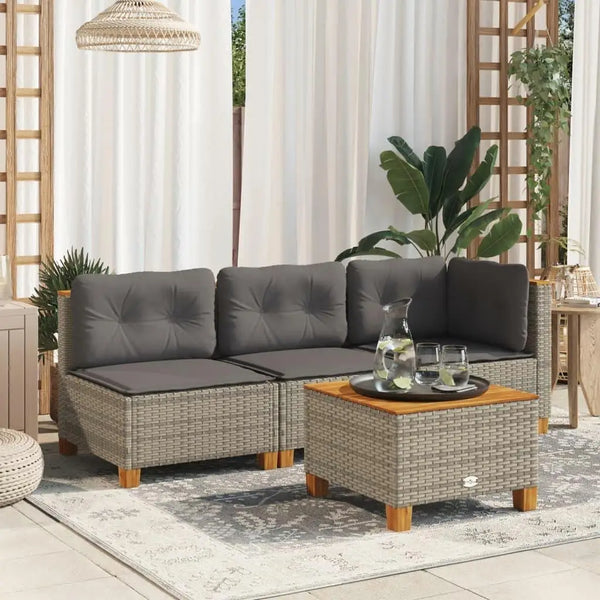 Poly Rattan & Acacia Wood Garden Table