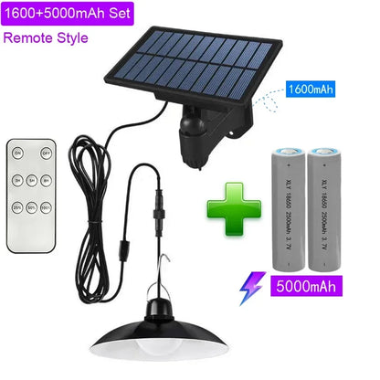 Solar pendant light with remote control