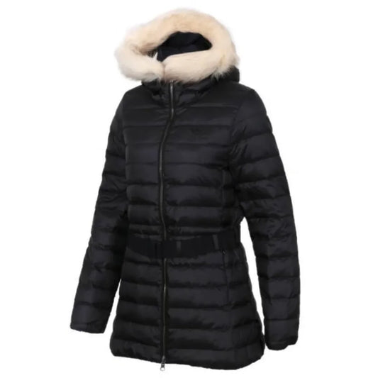 Winter cold proof warm mid-length hooded coat