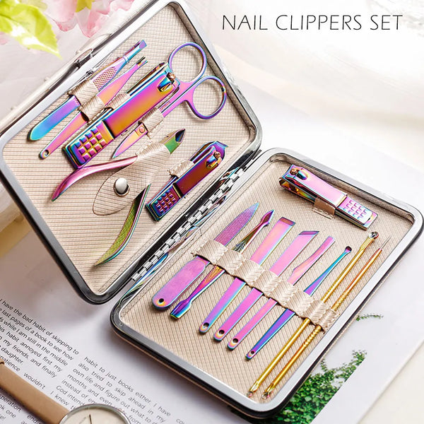 15Pcs Stainless Steel Nail Clippers Set