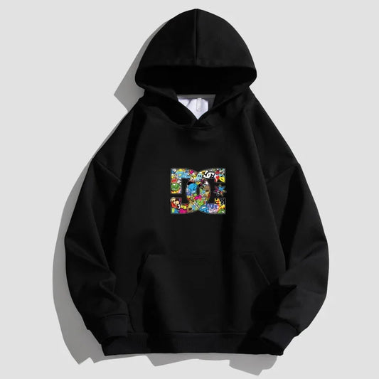 Letter printing hooded sweater
