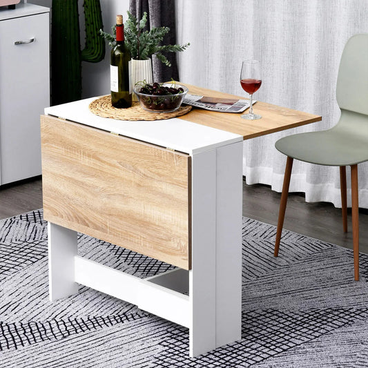 Foldable wooden dining table