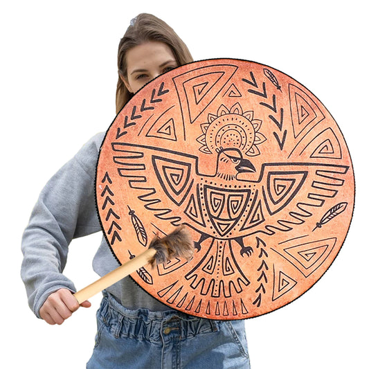 3d tree shape shaman drum with mallet