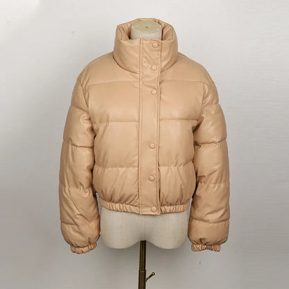 Women's elegant zipper faux leather jackets