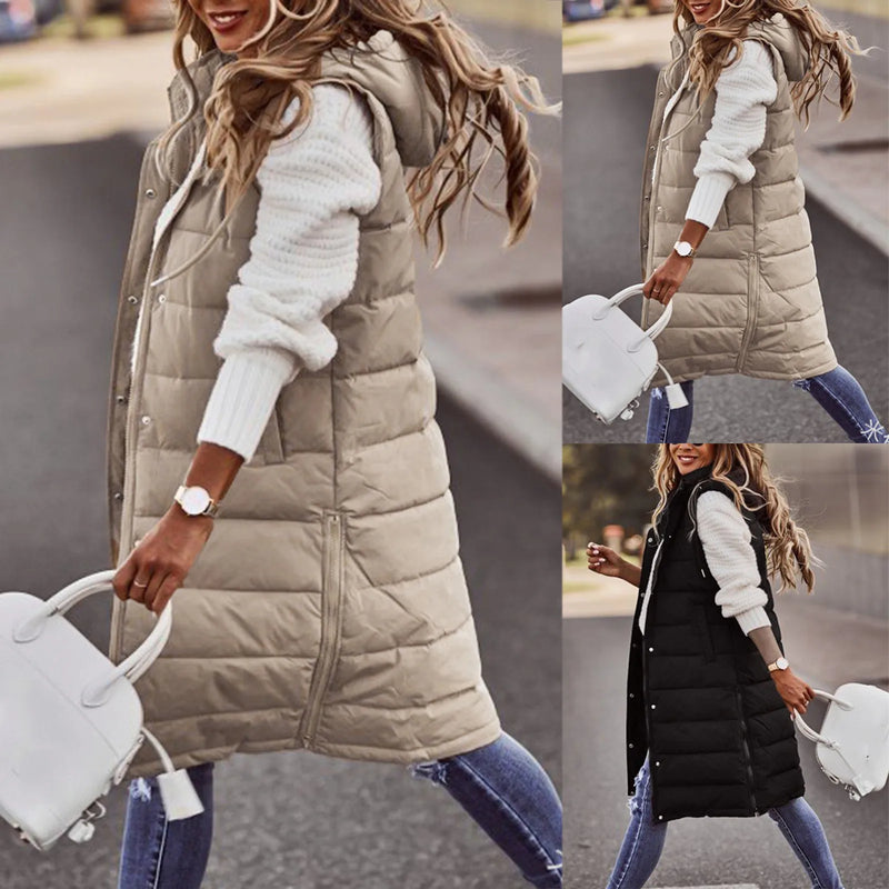 Loose Single-Breasted Cardigan Parkas Winter Vest Coat