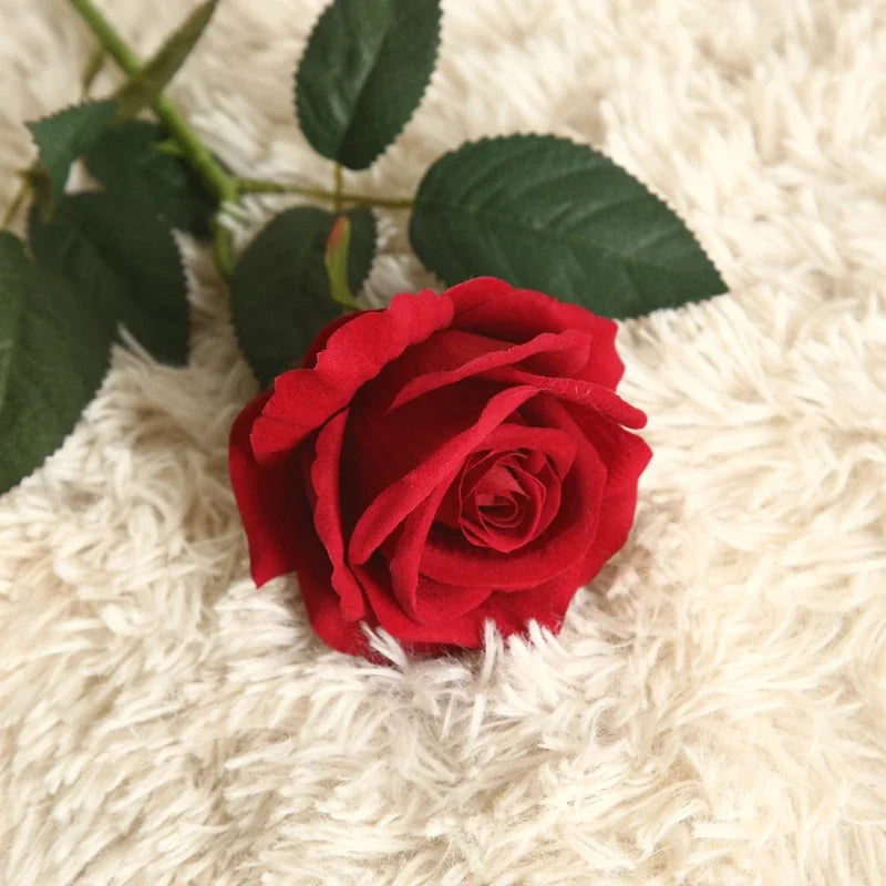 Beautiful silk roses bouquet flowers