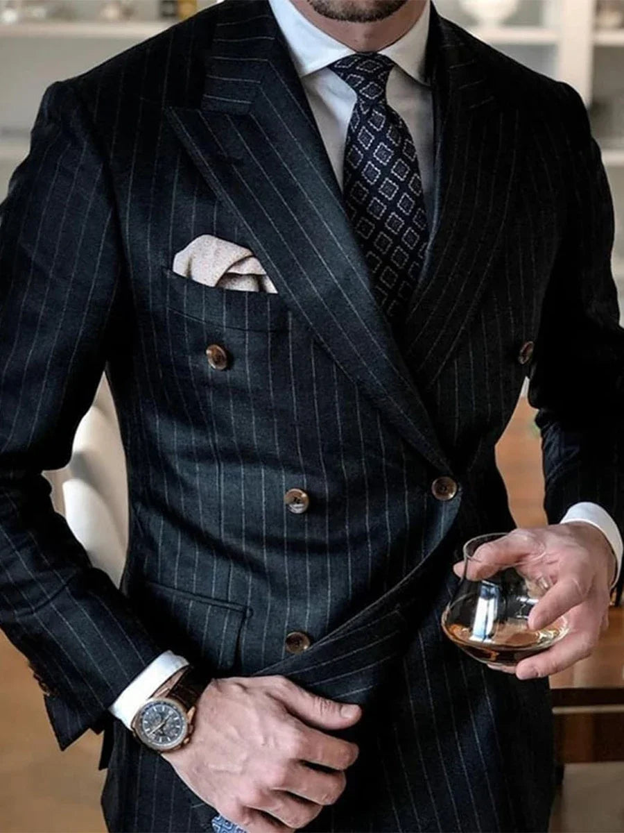Double breasted slim fit 2piece blazer