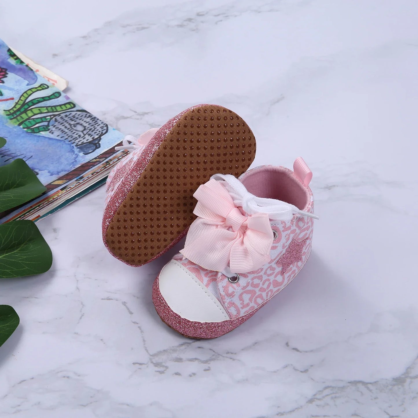 Leopard star printed baby shoes