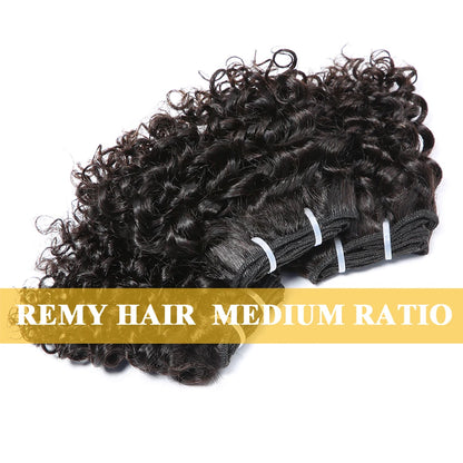 Short curly remy human hair extensions