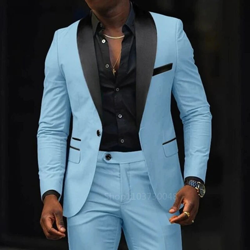 Casual 2 piece men's wedding suits