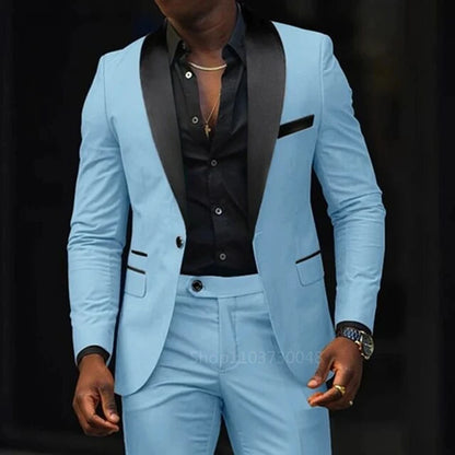 Casual 2 piece men's wedding suits