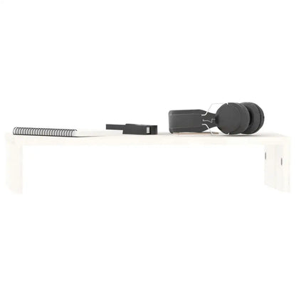 White pine monitor stand for computer & laptop